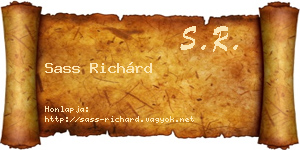 Sass Richárd névjegykártya