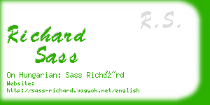 richard sass business card